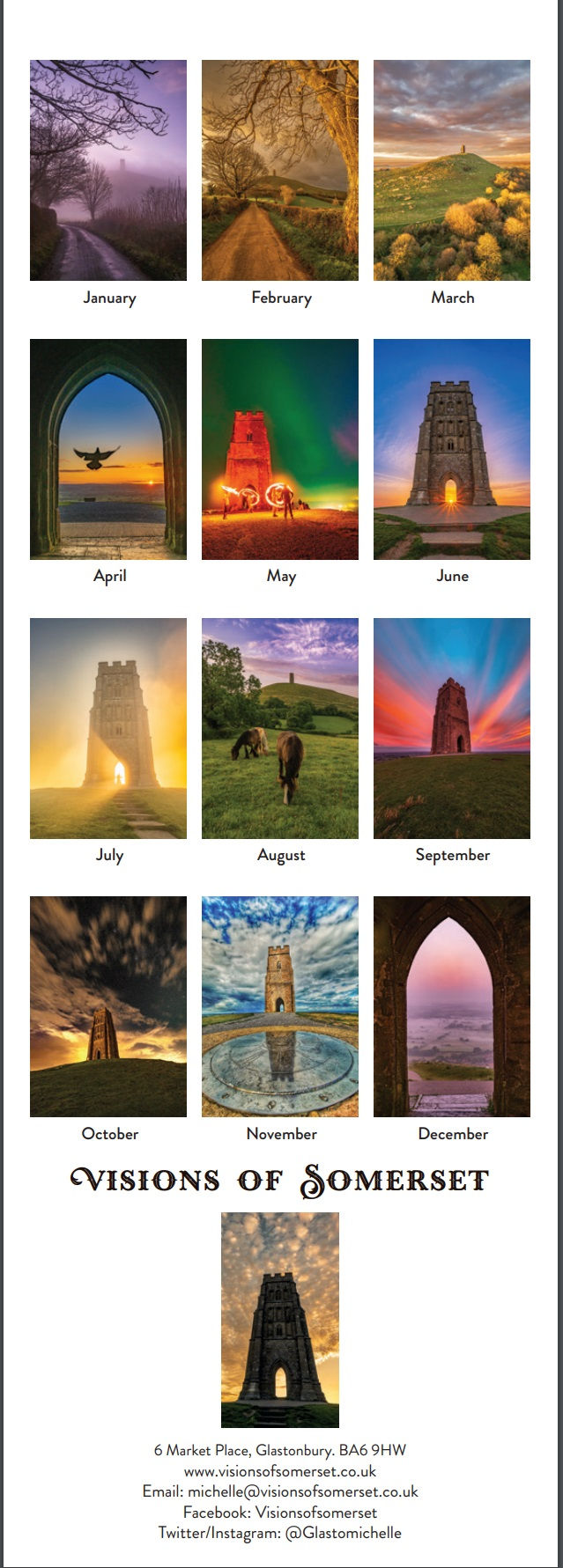 Thumbnail: Slimline Glastonbury Tor 2026 Calendar
