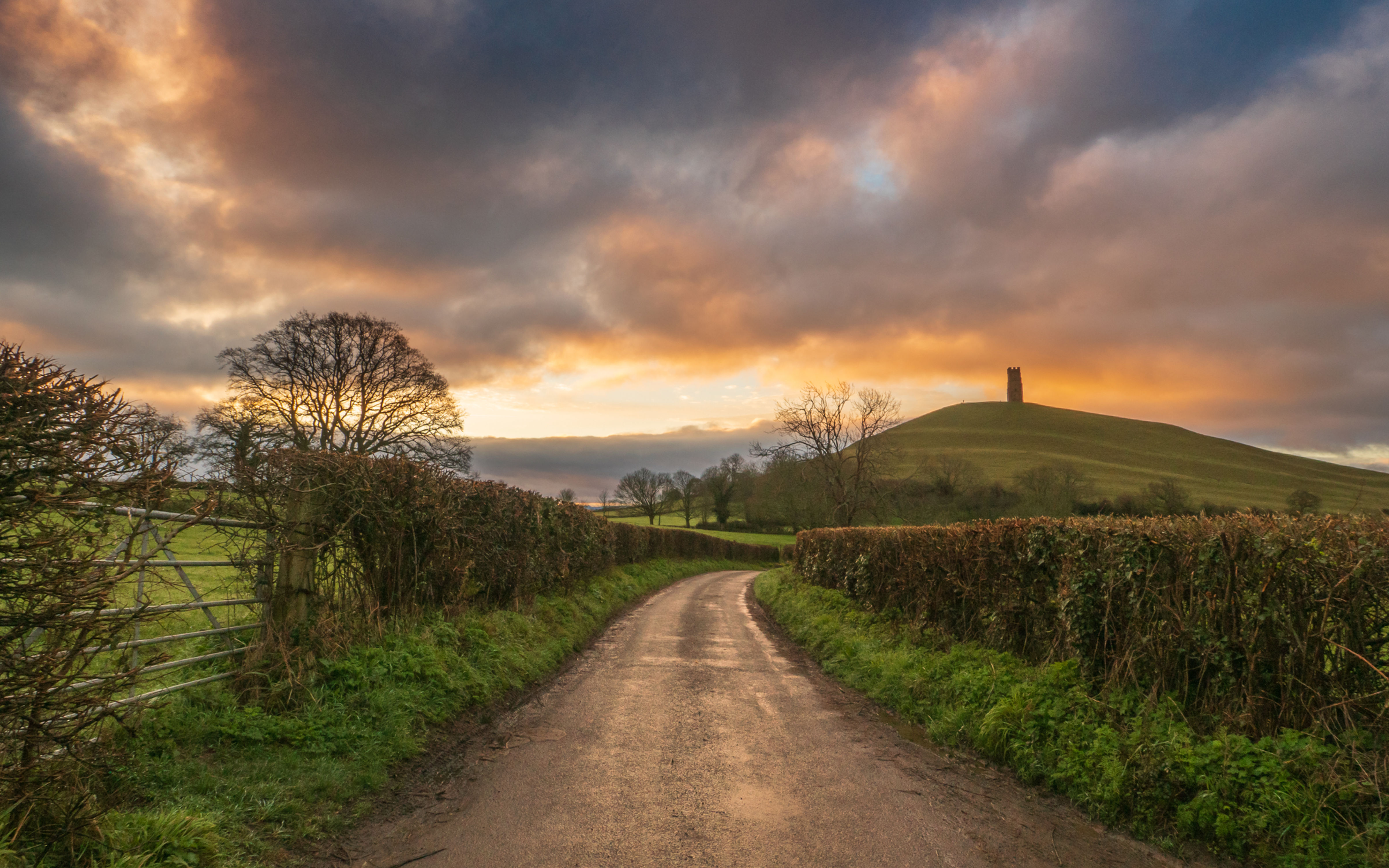 Limited Edition Canvas of moody sky and Glastonbury Tor