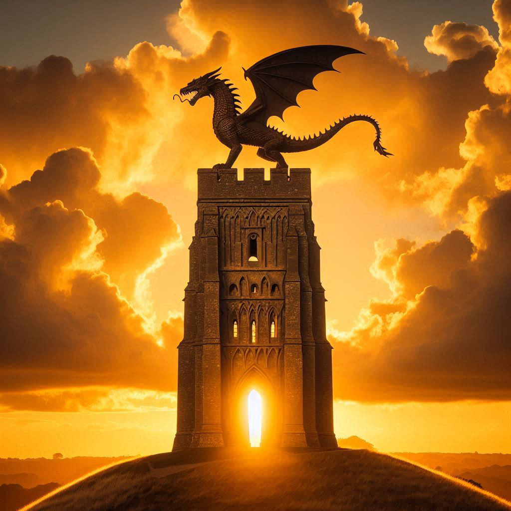 The Dragon And The Tower 20x20 Canvas