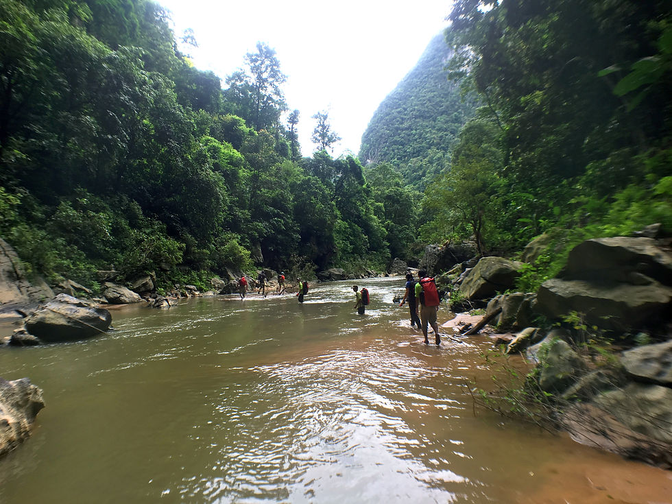 rocks, sands, mud in deep river