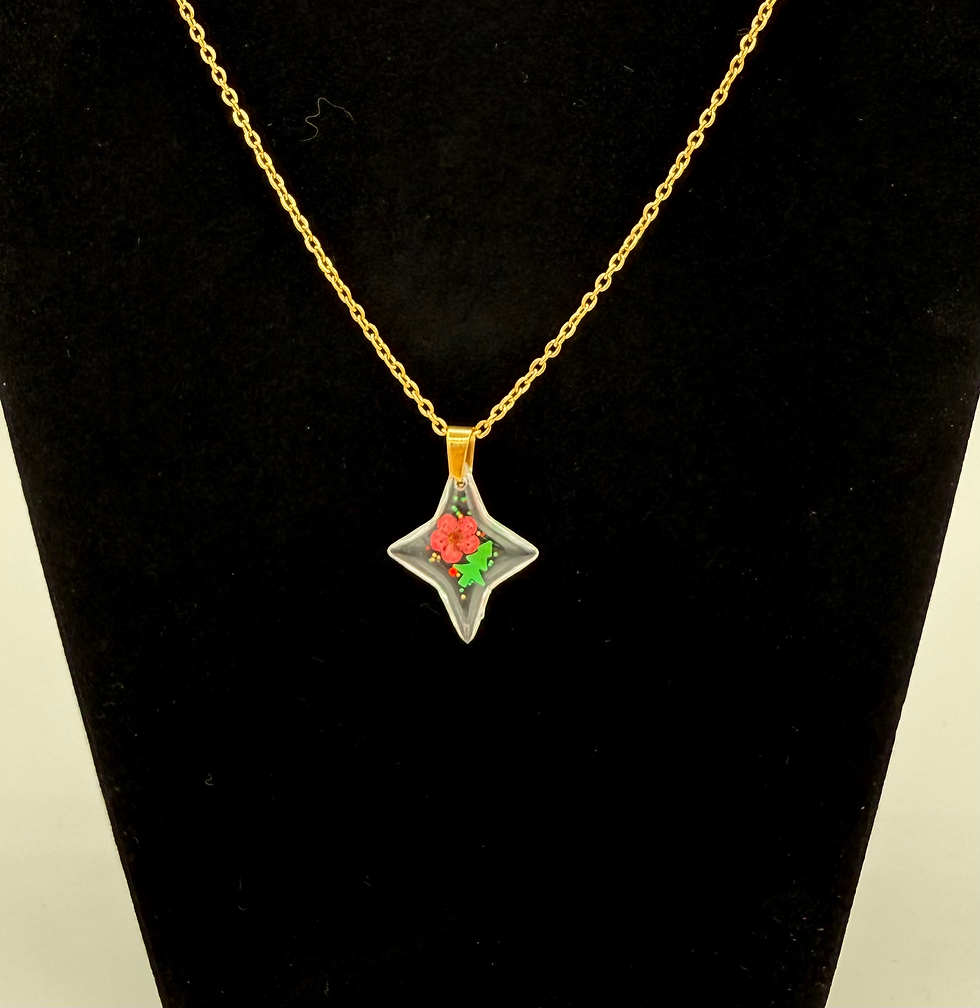 Thumbnail: Christmas Pressed Flower Necklace