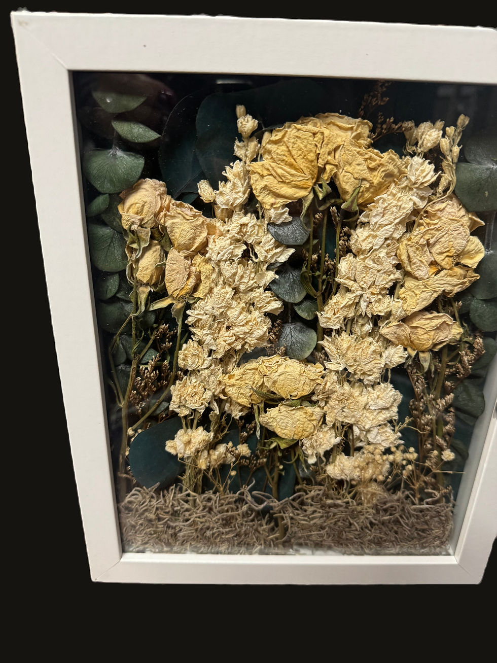 Thumbnail: 10x8 Cream Rose Shadow Box In White