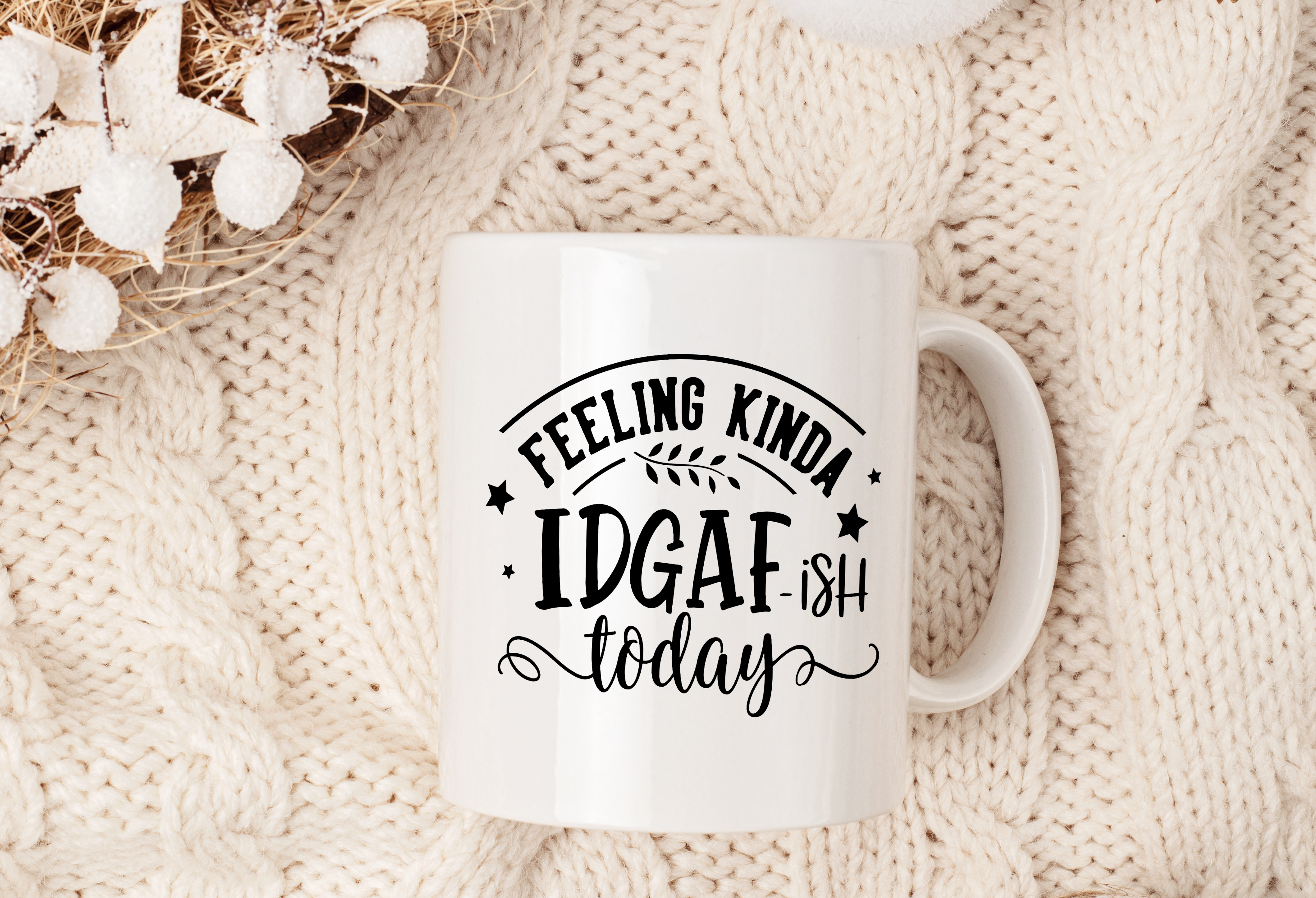 Feeling Kinda IDGAF-ish Today 15oz Mug in white