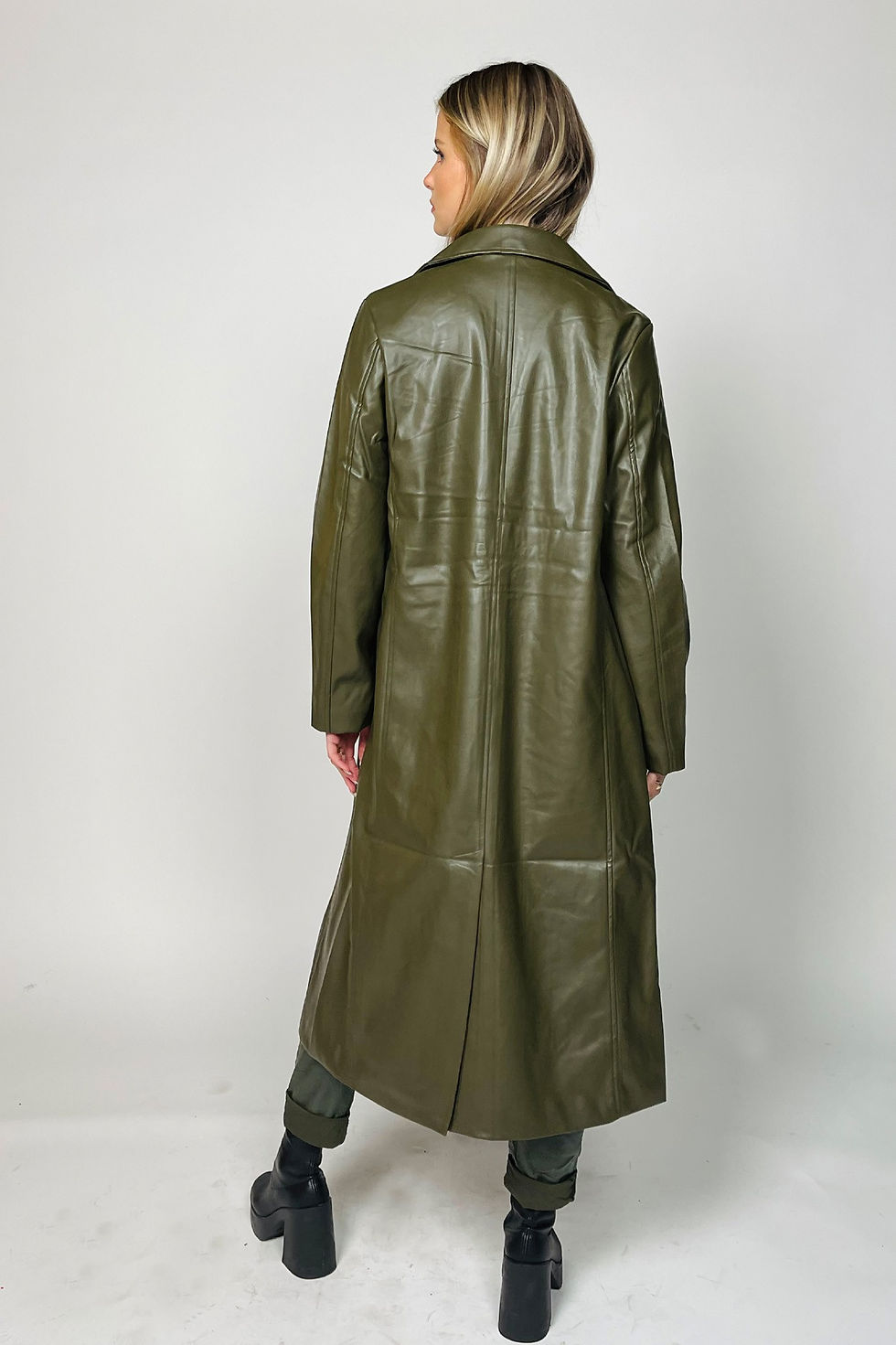 Thumbnail: LIST FAUX LEATHER LONG COAT