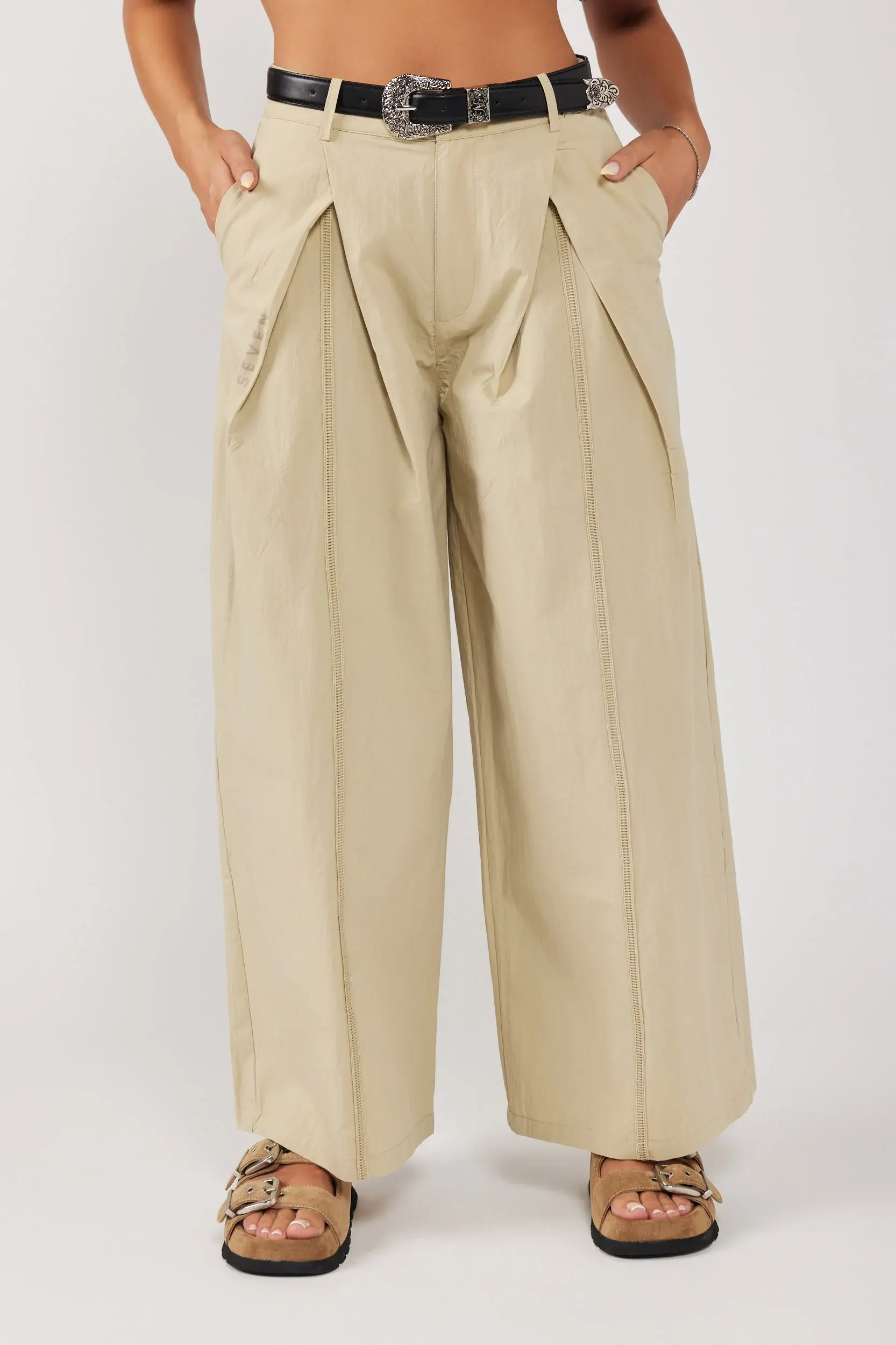 WIDE LEG PANTS WITH BELT
