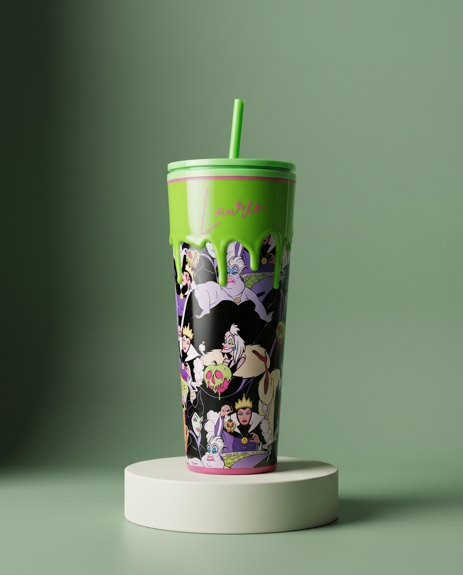 Personalised Villains Drip Tumbler with Straw