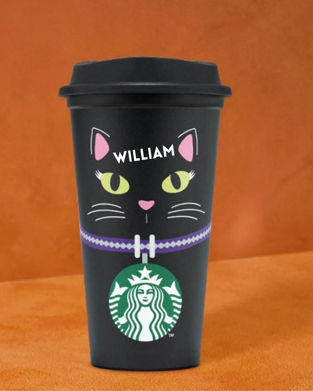 Personalised Halloween Cat Starbucks Cup 16oz