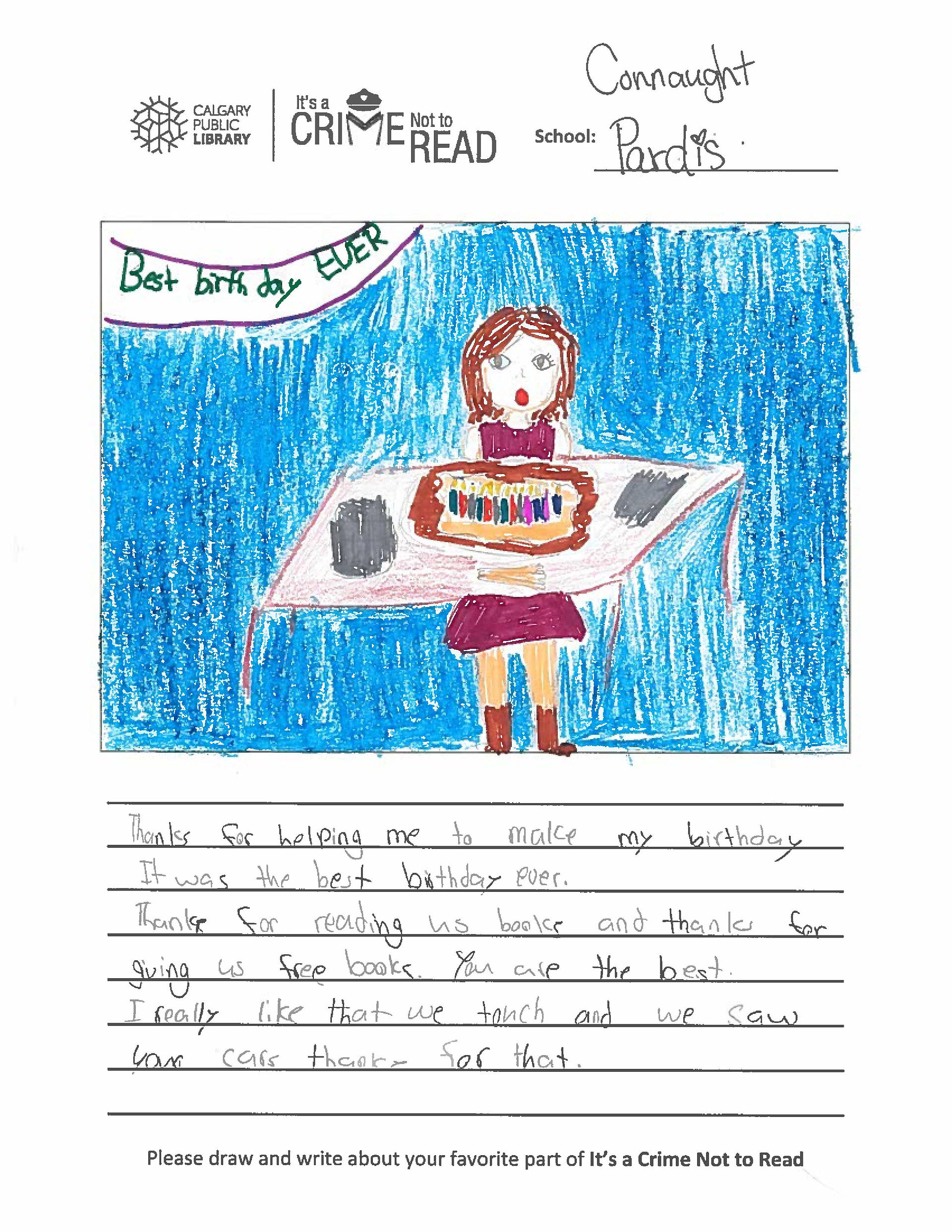 Kids' end-of-year drawing forms