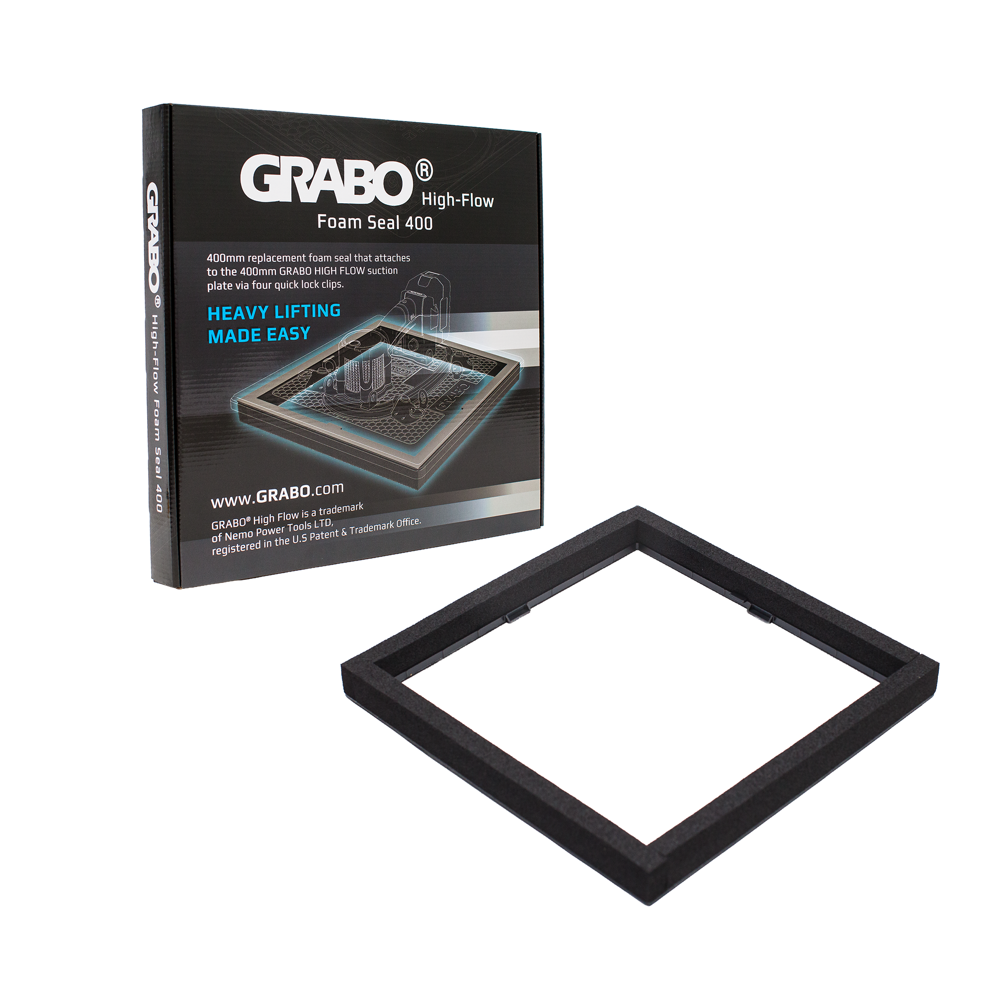 GRABO HighFlow Foam Seal 400, 16x16in Pad, Holds 242 Lb
