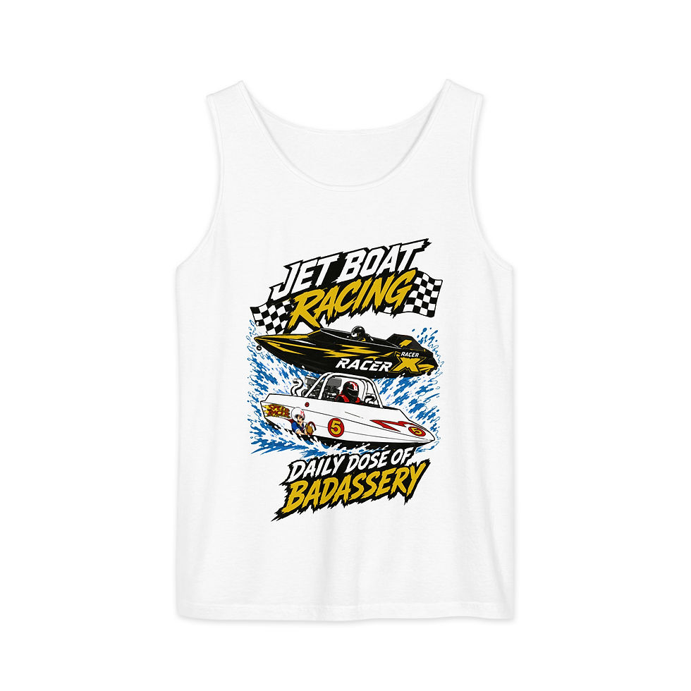Thumbnail: Daily Dose of Badassery Unisex Garment-Dyed Tank Top