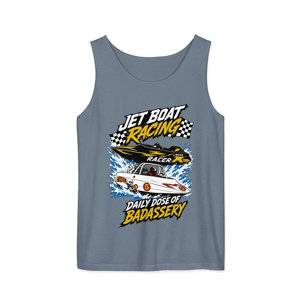 Thumbnail: Daily Dose of Badassery Unisex Garment-Dyed Tank Top