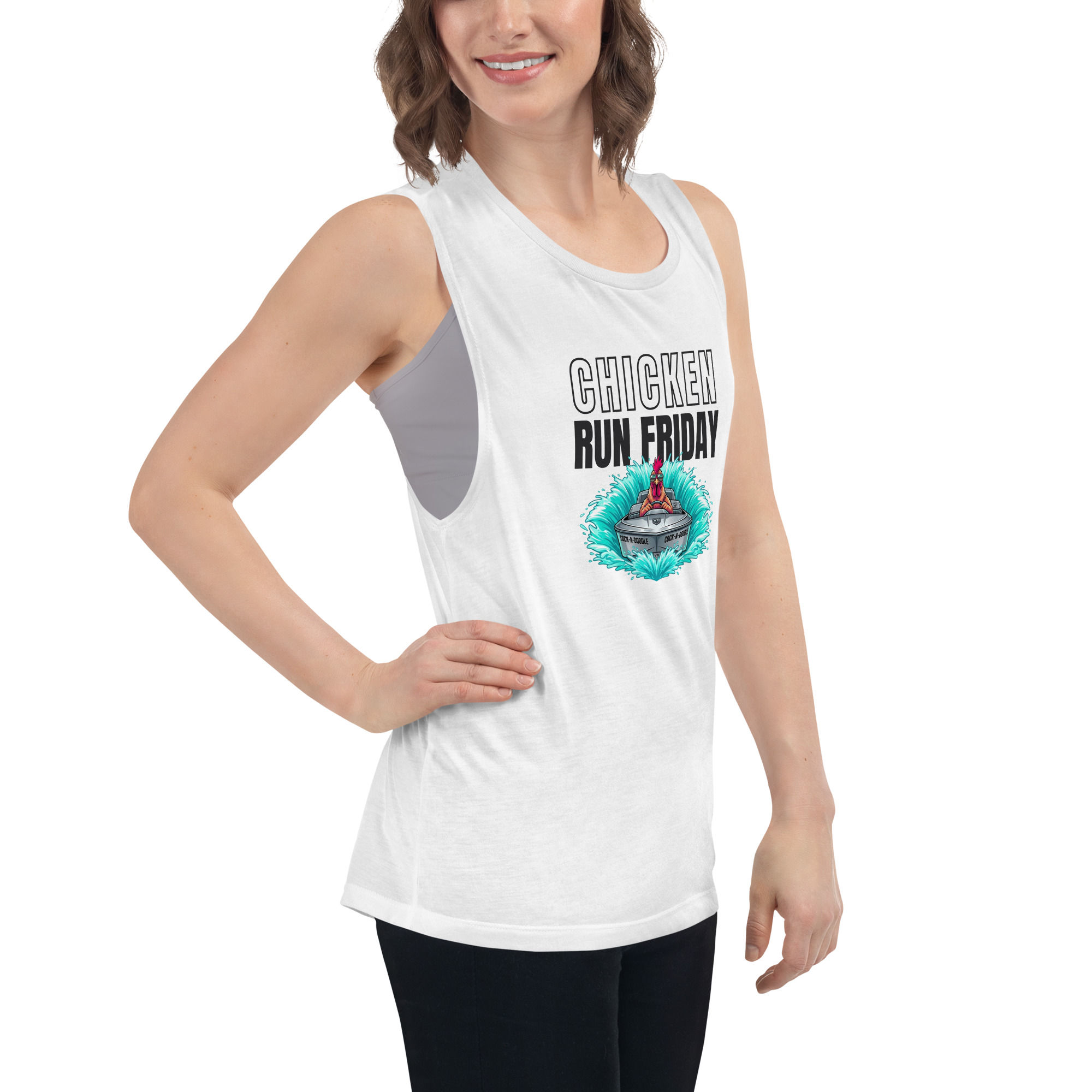 Chicken Run Friday Ladies’ Muscle Tank