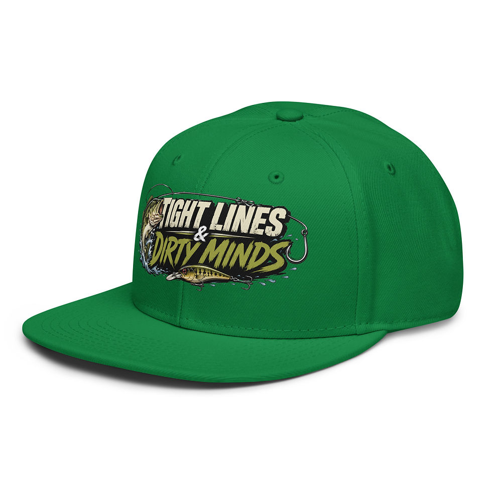 Thumbnail: Tight Lines & Dirty Minds Printed Snapback Hat