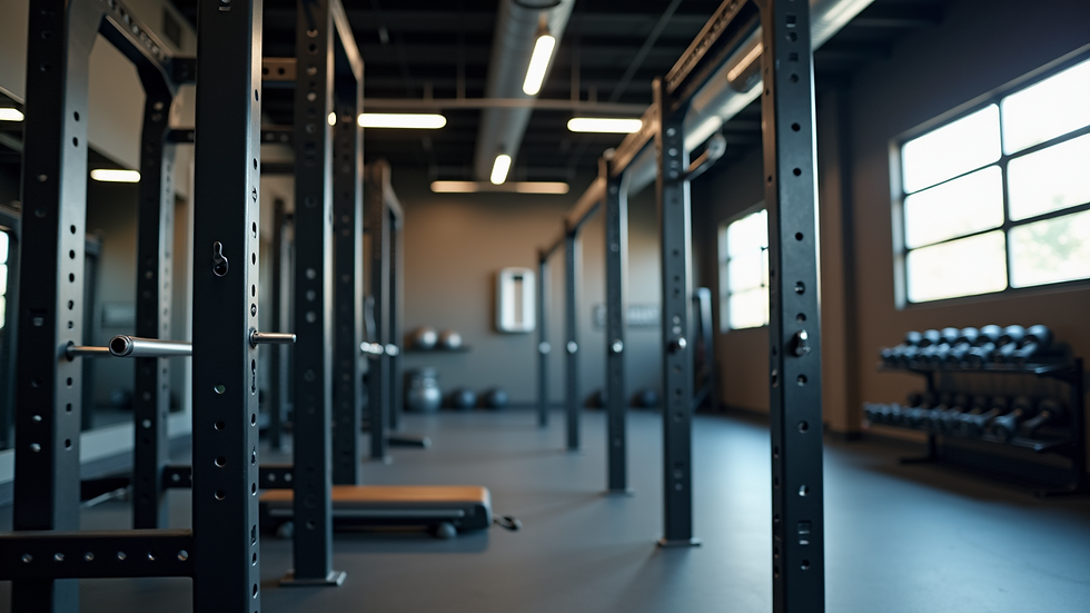 High angle view of a functional training rig in a commercial gym