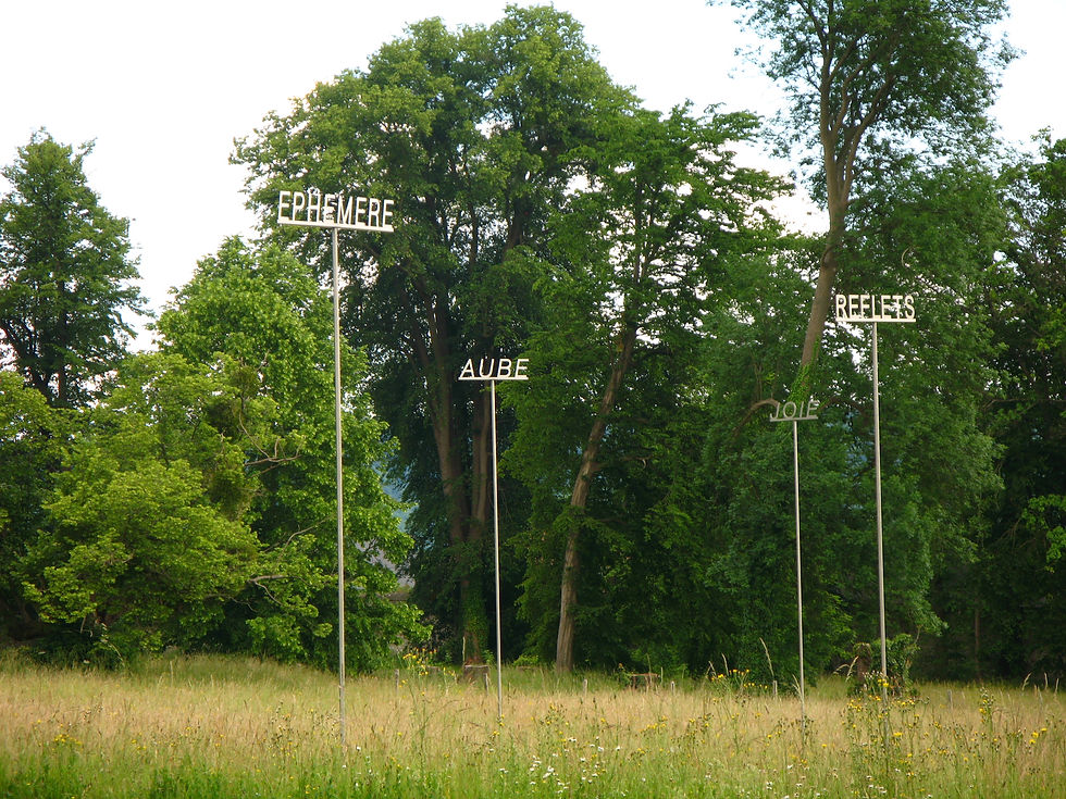 Installation, Les mots de l’impressionnisme, Jumiège à Ciel Ouvert, Normandie, France, 2010