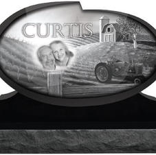 Black Granite Oval Monument