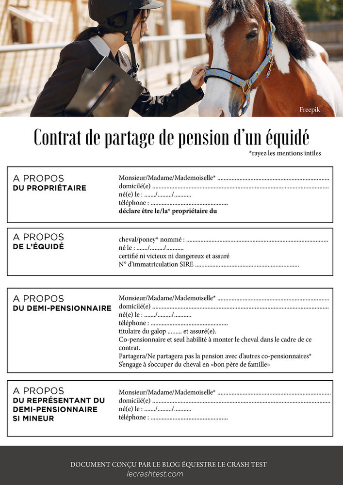 Contrat type de partage de pension d