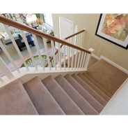 Carpeted stairs