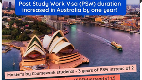 Post Study Work Visa (PSW) duration increased in Australia !