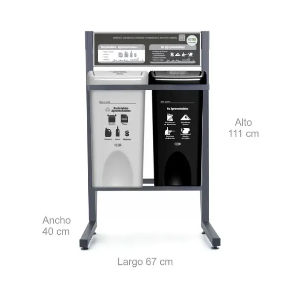 Miniatura: PUNTO ECOLÓGICO 3 PUESTOS, CONTENEDORESDE 53 LTS