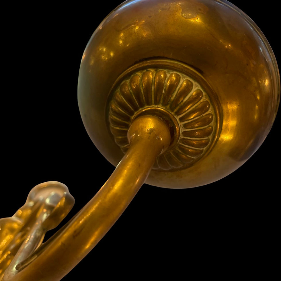 Thumbnail: Pair of 1930's Dutch Flemish Brass Wall Sconces