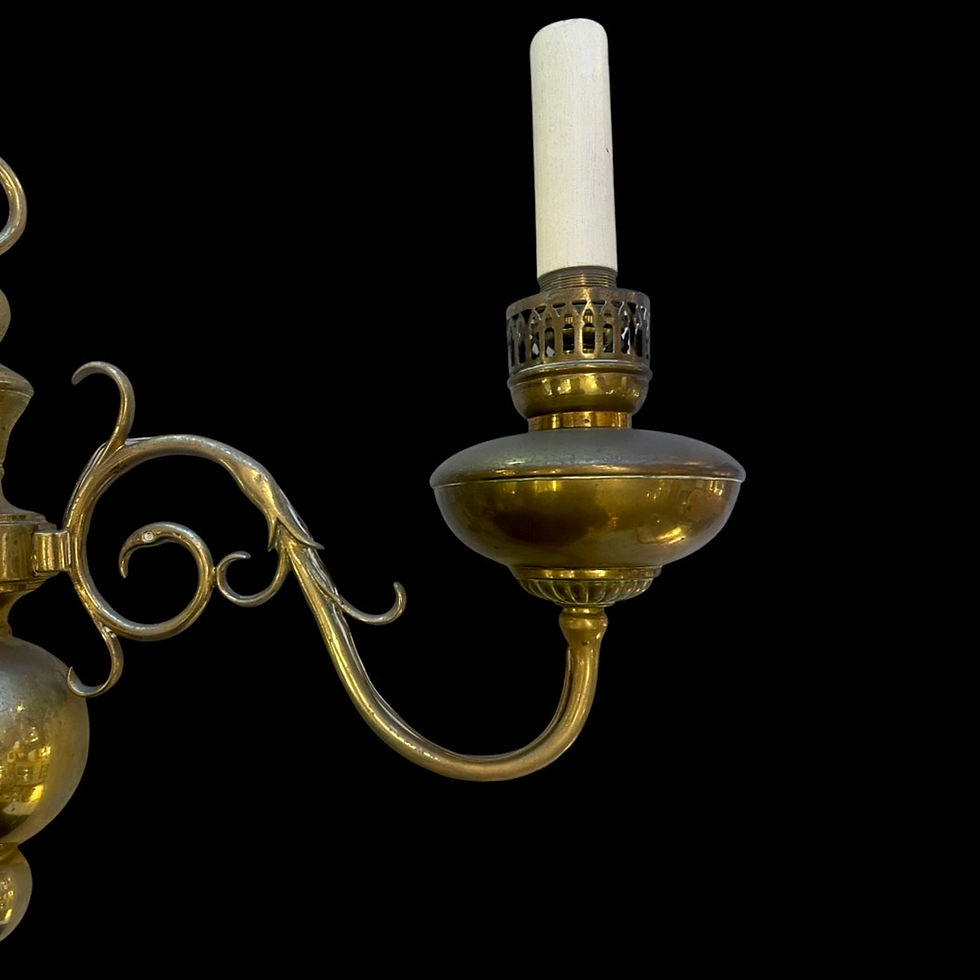 Thumbnail: Pair of 1930's Dutch Flemish Brass Wall Sconces