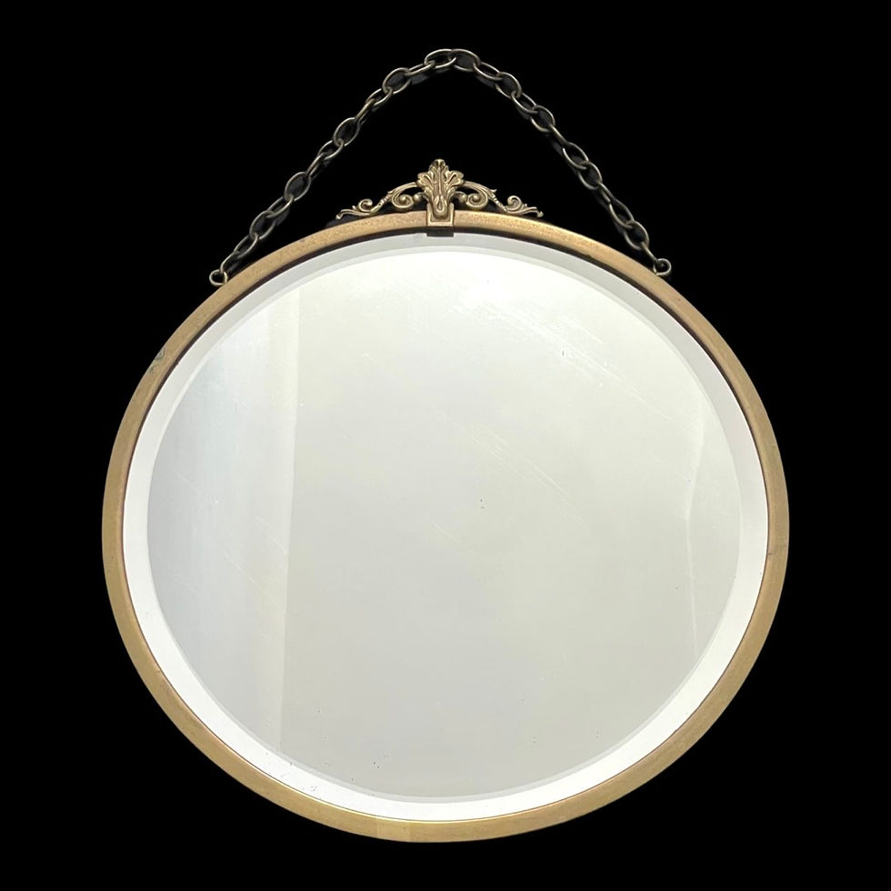 Thumbnail: Brass 1920's Beveled Mirror with Bridge Top