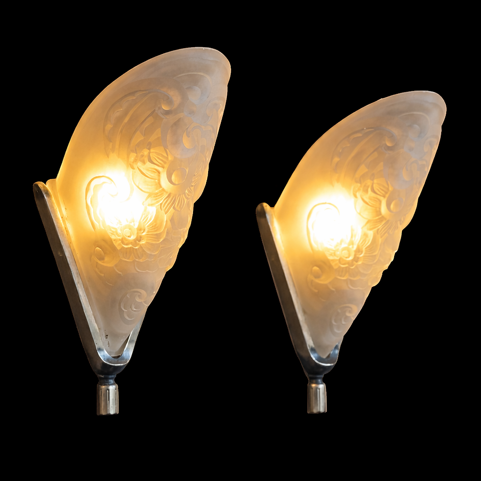 Thumbnail: Pair of Original French Art Nouveau Wall Sconces