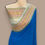 Thumbnail: royal blue khaddi chiffon handloom banarasi saree sky blue border front view