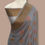Thumbnail: turquoise grey khaddi chiffon handloom banarasi saree front view