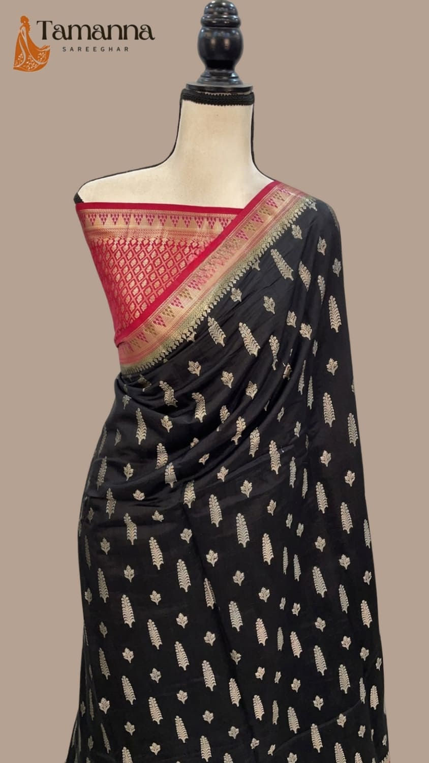 black-chiniya-silk-banarasi-saree-front-view