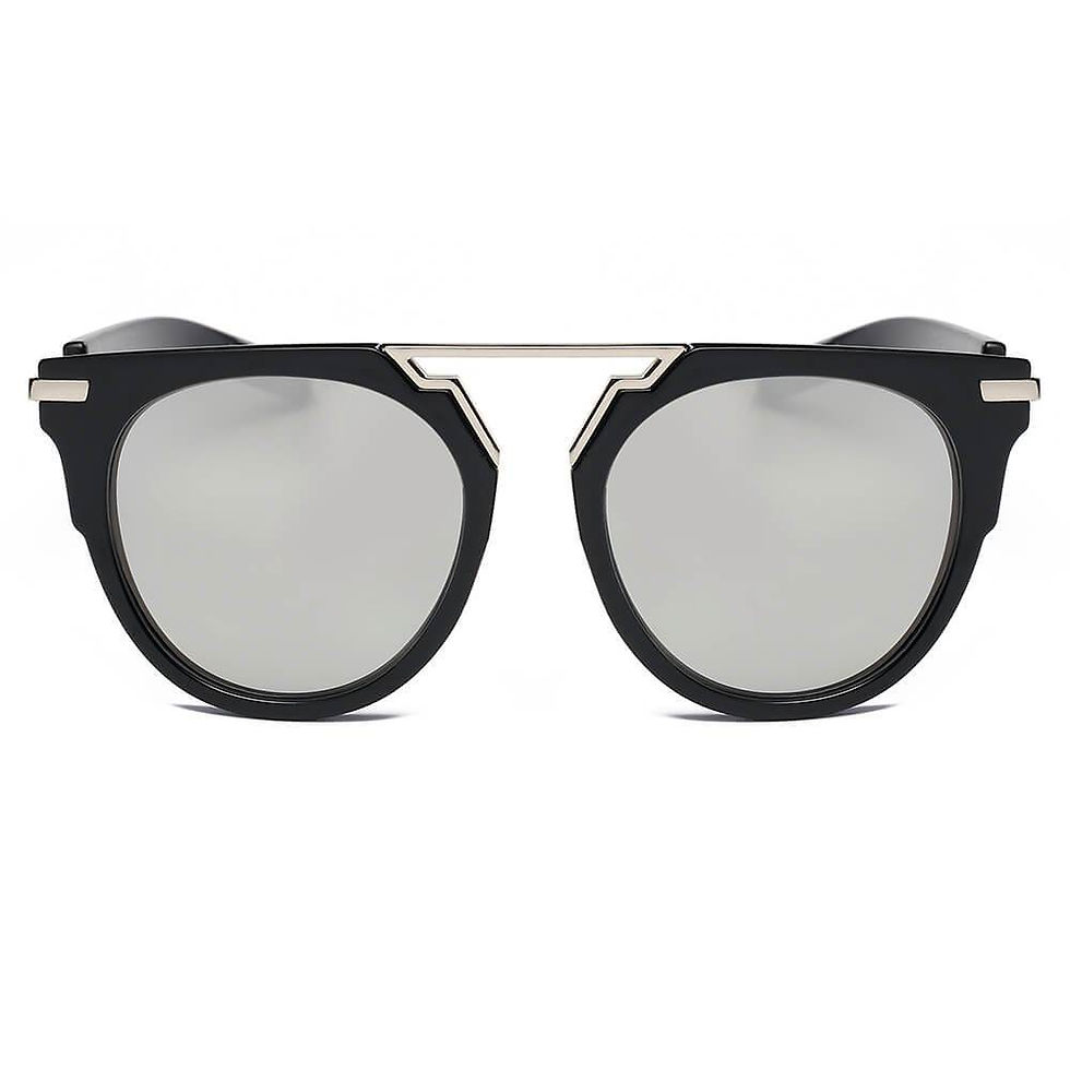 Thumbnail: HANOVER | Unisex Fashion Brow-Bar Round Sunglasses