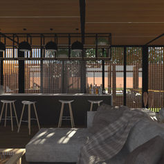 Barra de bar moderna, diseño interior GB