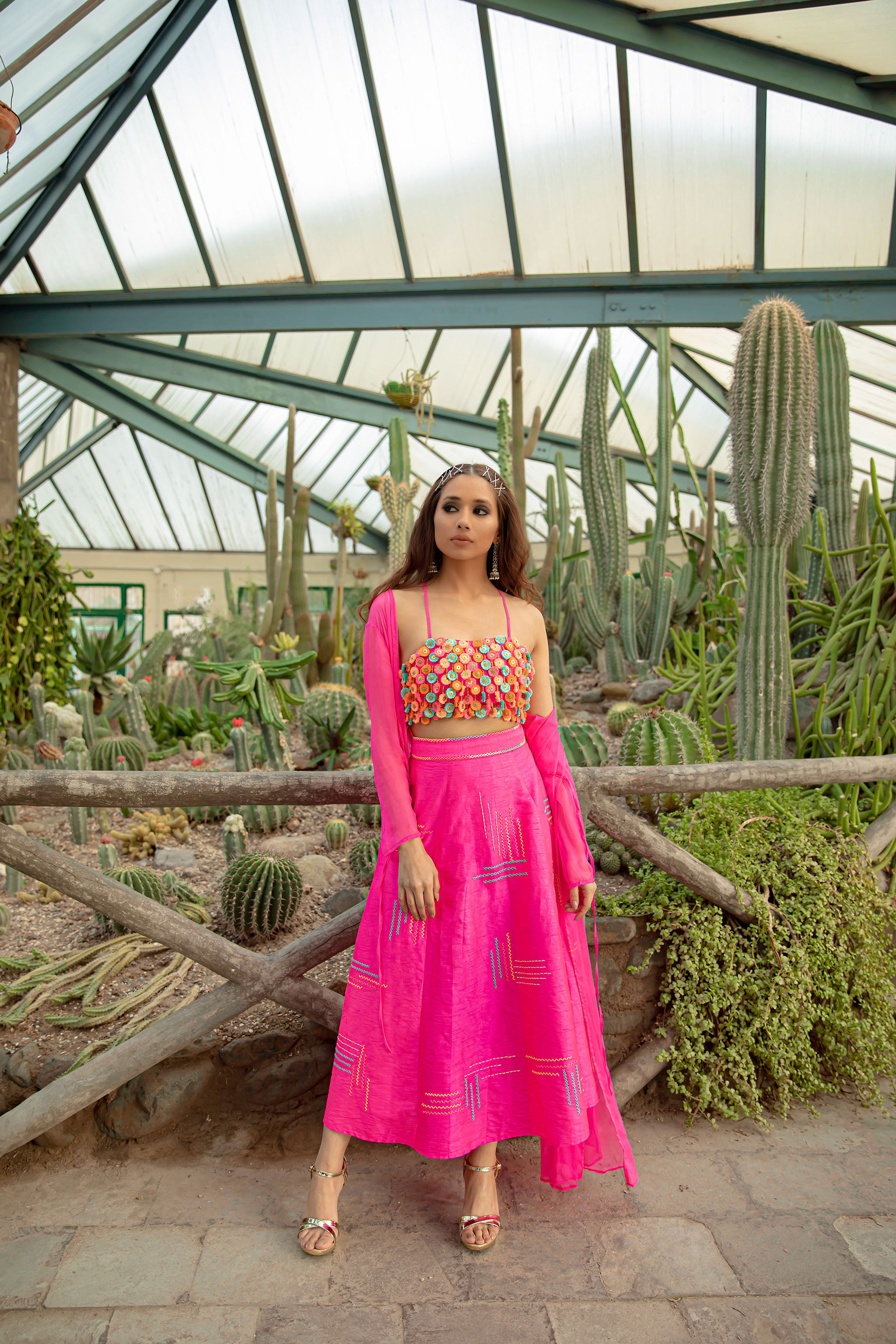 Pink Tassel Top & Skirt