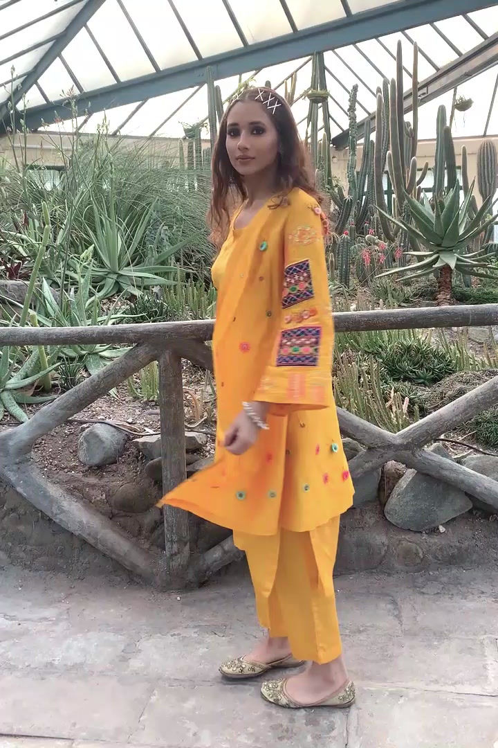 Thumbnail: Yellow Vanjari Patch Short Jacket