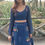 Thumbnail: Indigo Crop Top & Skirt