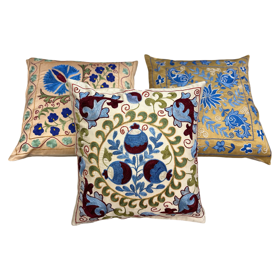 Thumbnail: Uzbekistan Silk on Silk Suzani Pillow Cover