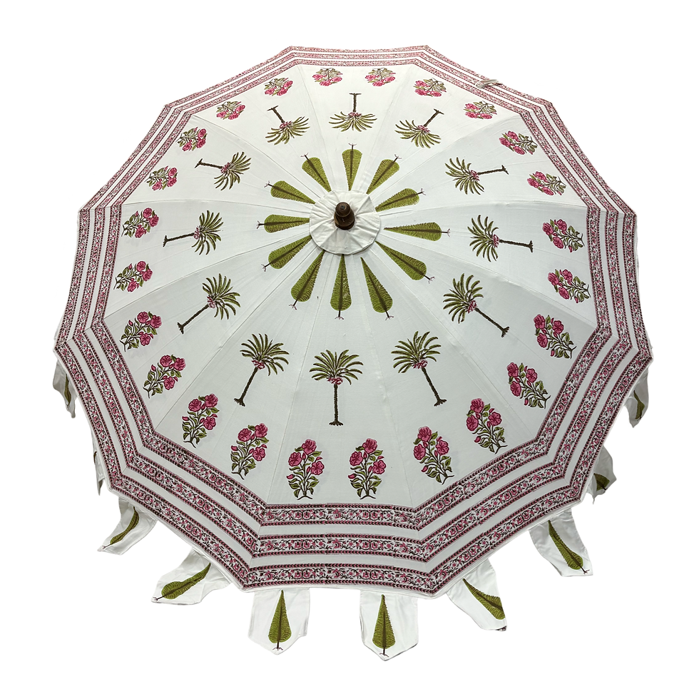 Thumbnail: Indian Block Print Umbrella 80 inch Diameter