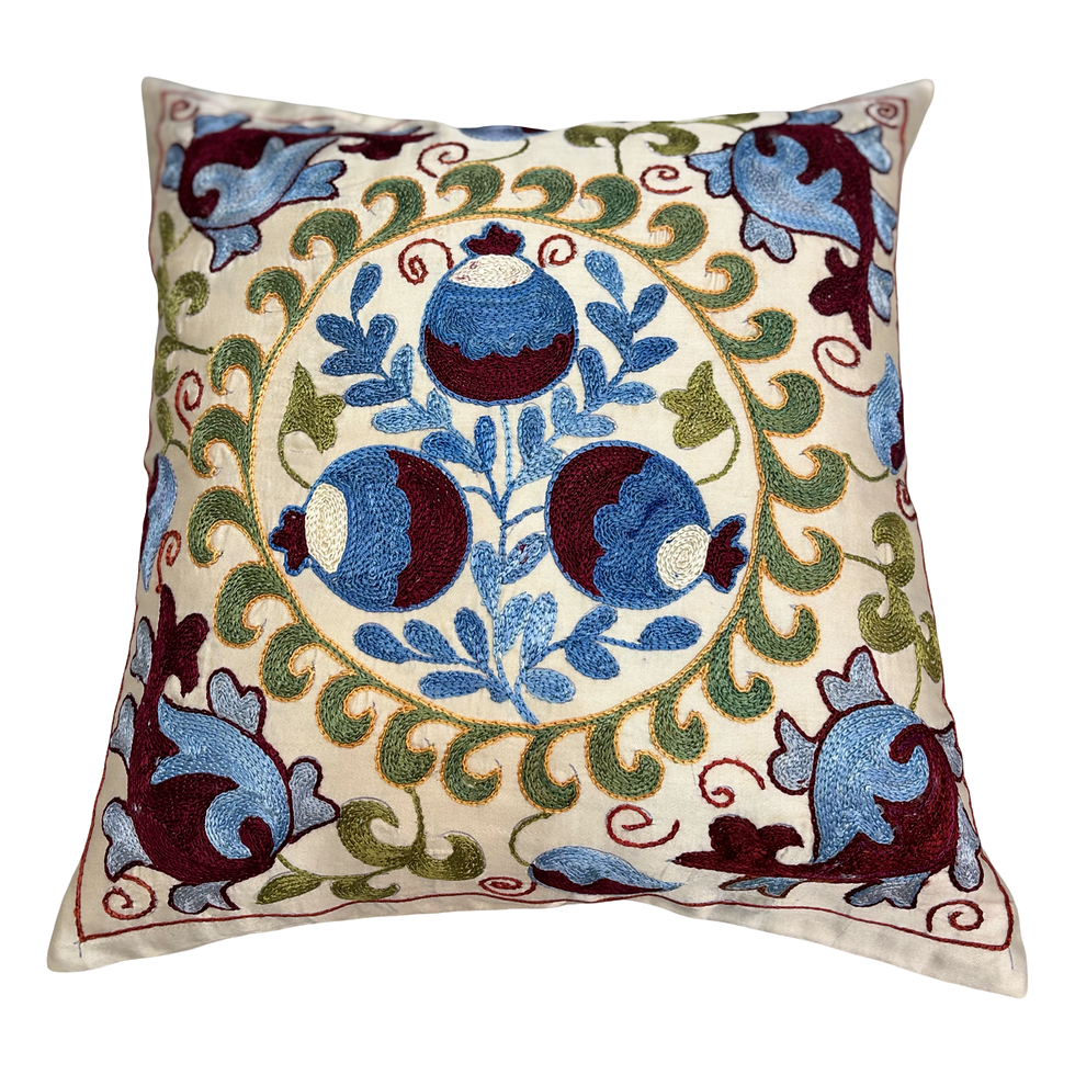 Thumbnail: Uzbekistan Silk on Silk Suzani Pillow Cover