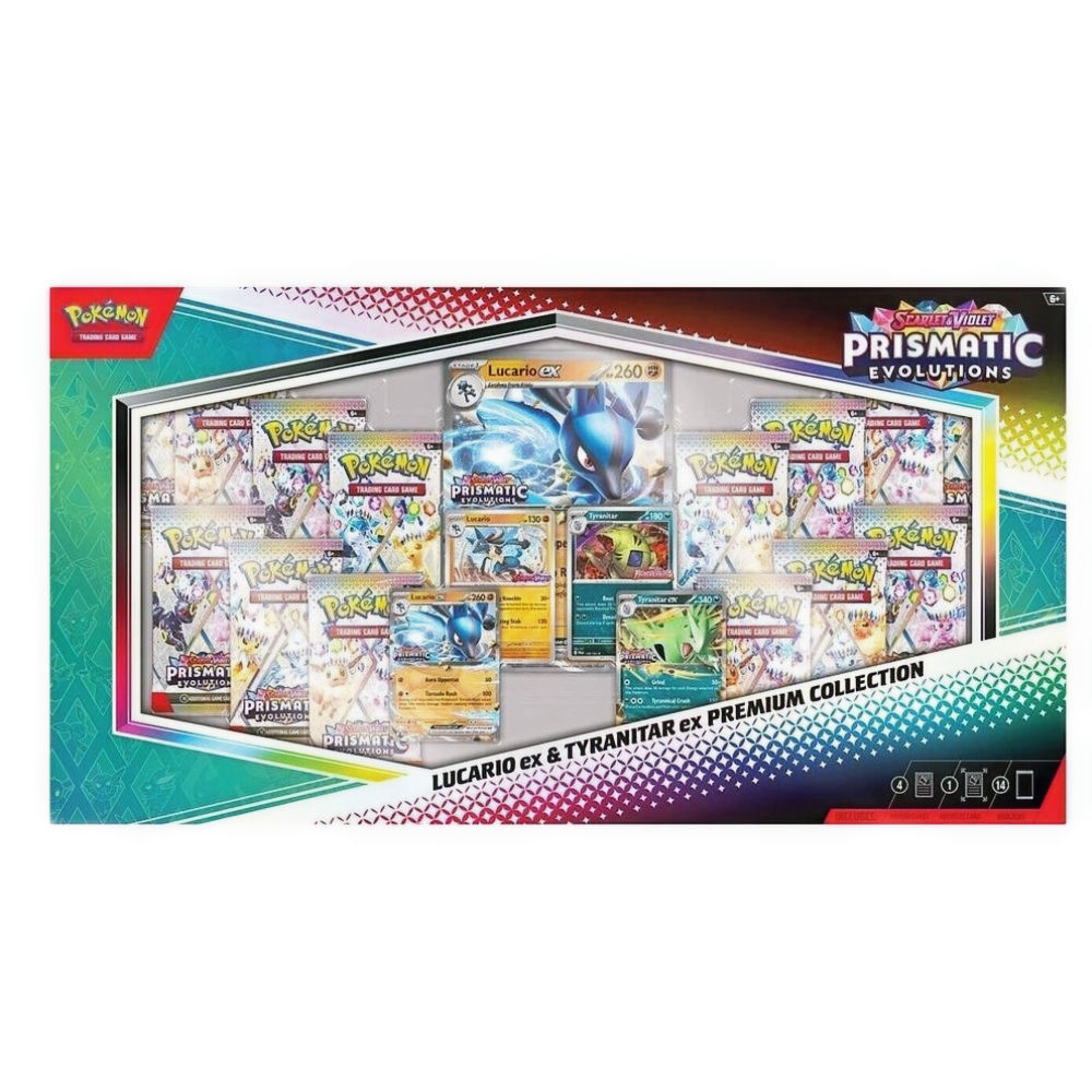 Prismatic Evolutions Lucario ex & Tyranitar ex Premium Collection