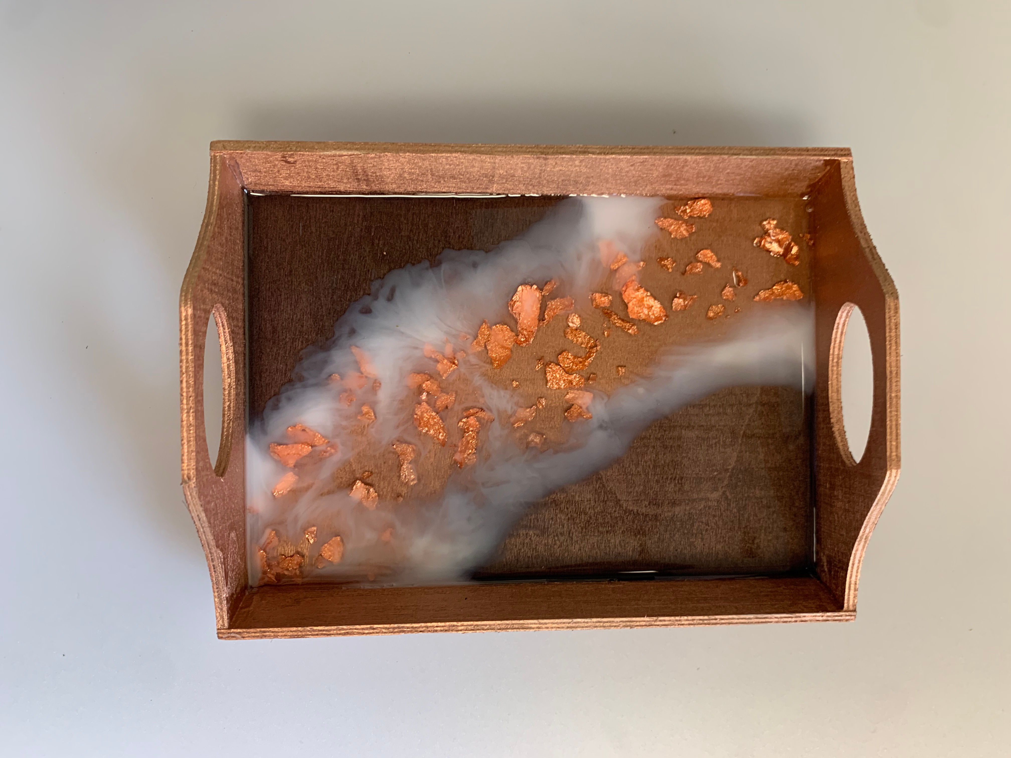 Rose Gold & Black Resin Tray