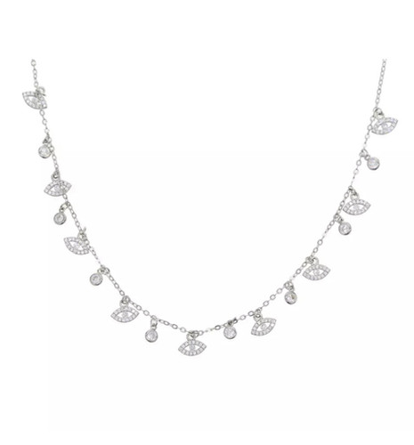 ★NOONOO FINGERS★ Olivia Ball Necklace OLIVIA SILVER CZ EYE BEZEL DROP NECKLACE | Ionian Treasures