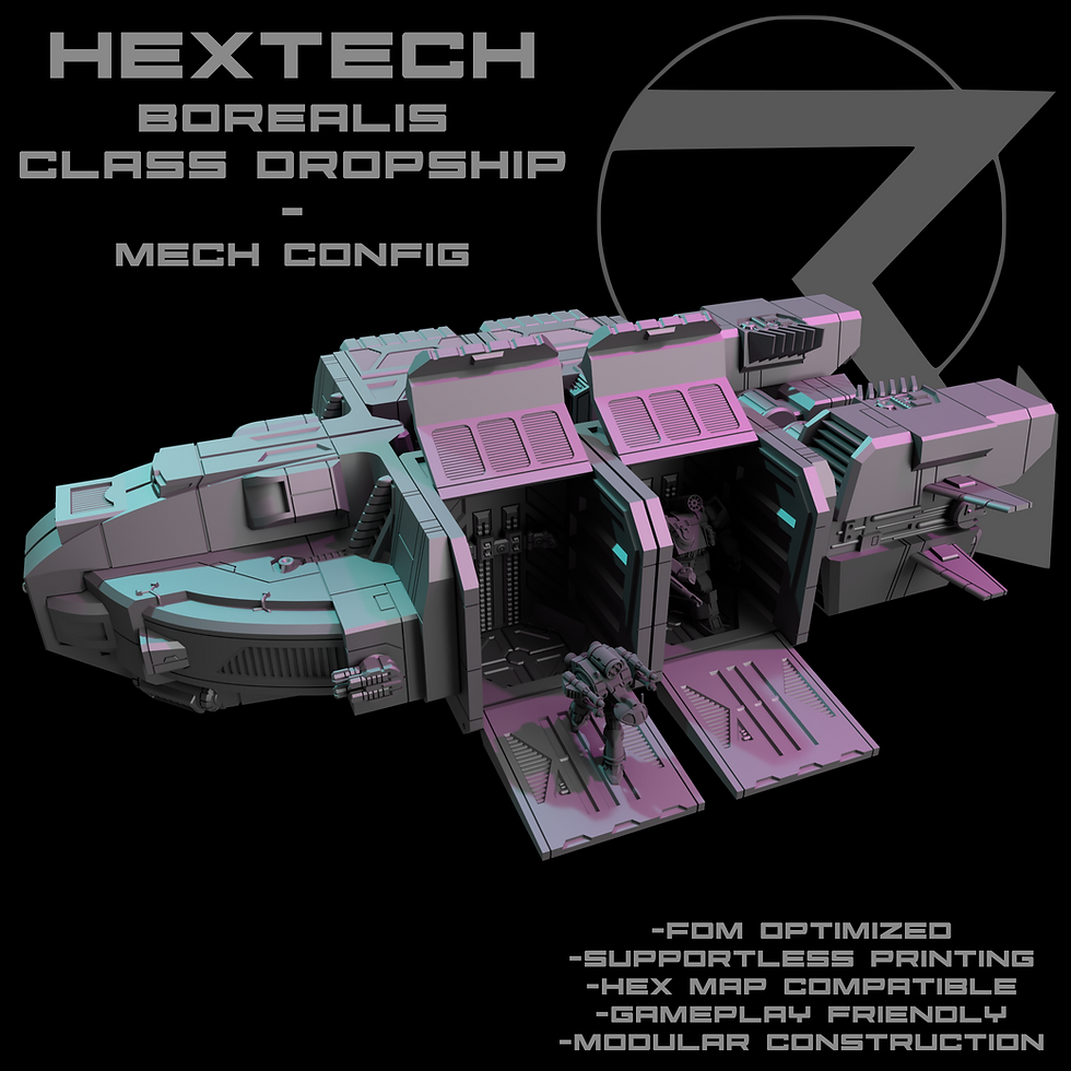 Thumbnail: HEXTECH Borealis Dropship - 6mm Scale Terrain for Tabletop Wargames