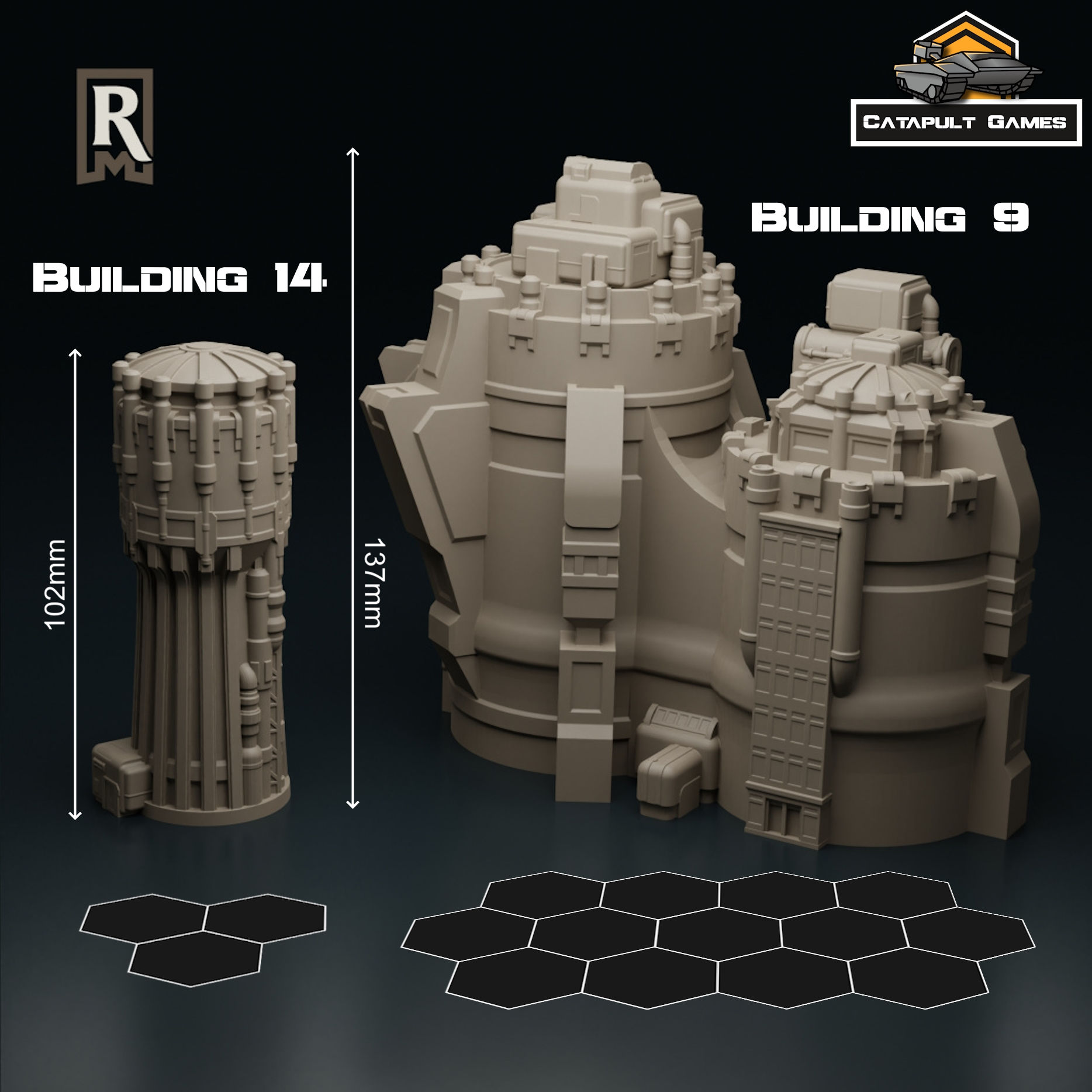 SciFi Commercial Complex Building 14 - 6mm scale wargaming terrain