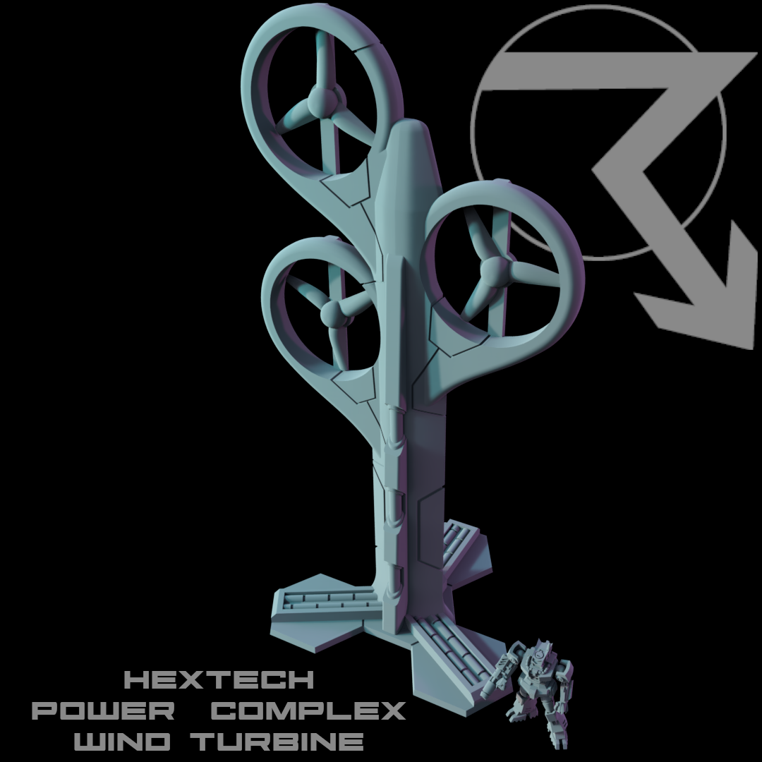 HEXTECH Power Complex Wind Turbine - 6mm Scale Terrain for Tabletop Wargames