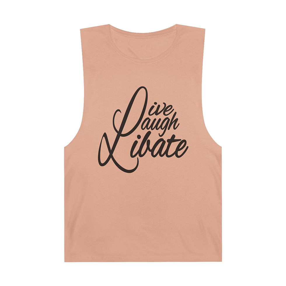 Thumbnail: Unisex Live, Laugh, Libate Barnyard Tank