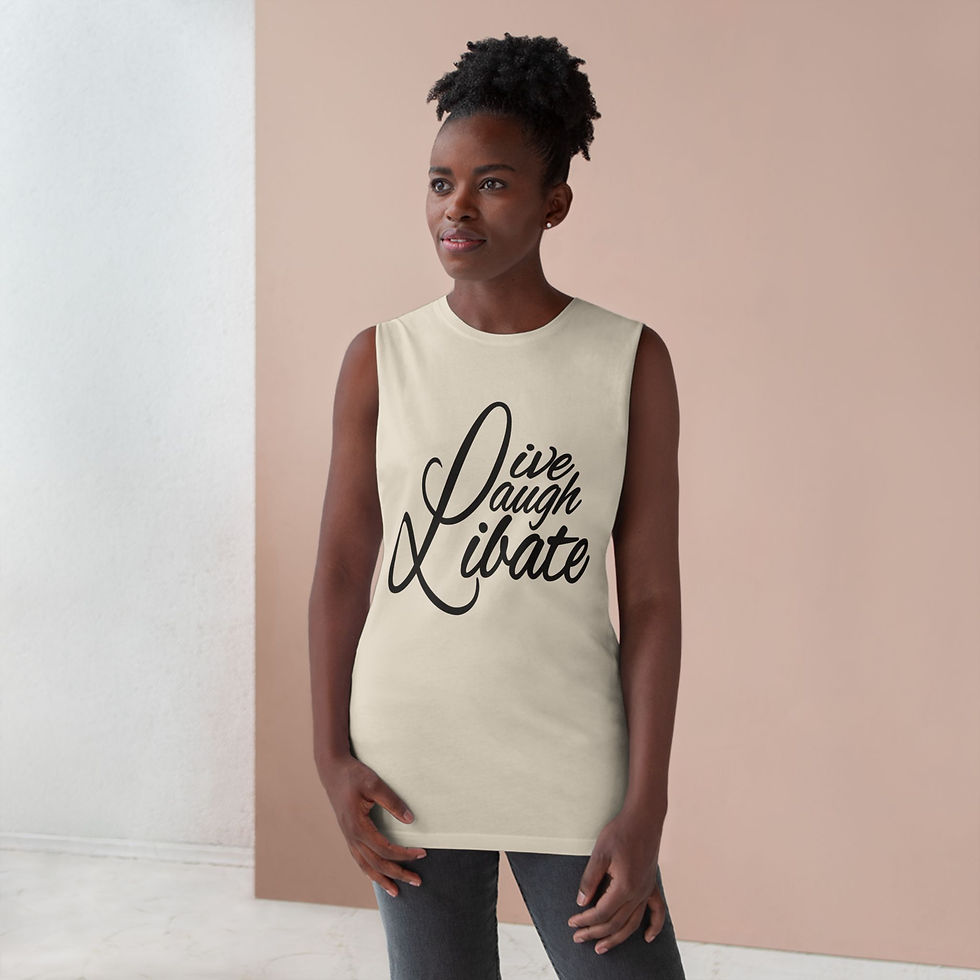 Thumbnail: Unisex Live, Laugh, Libate Barnyard Tank
