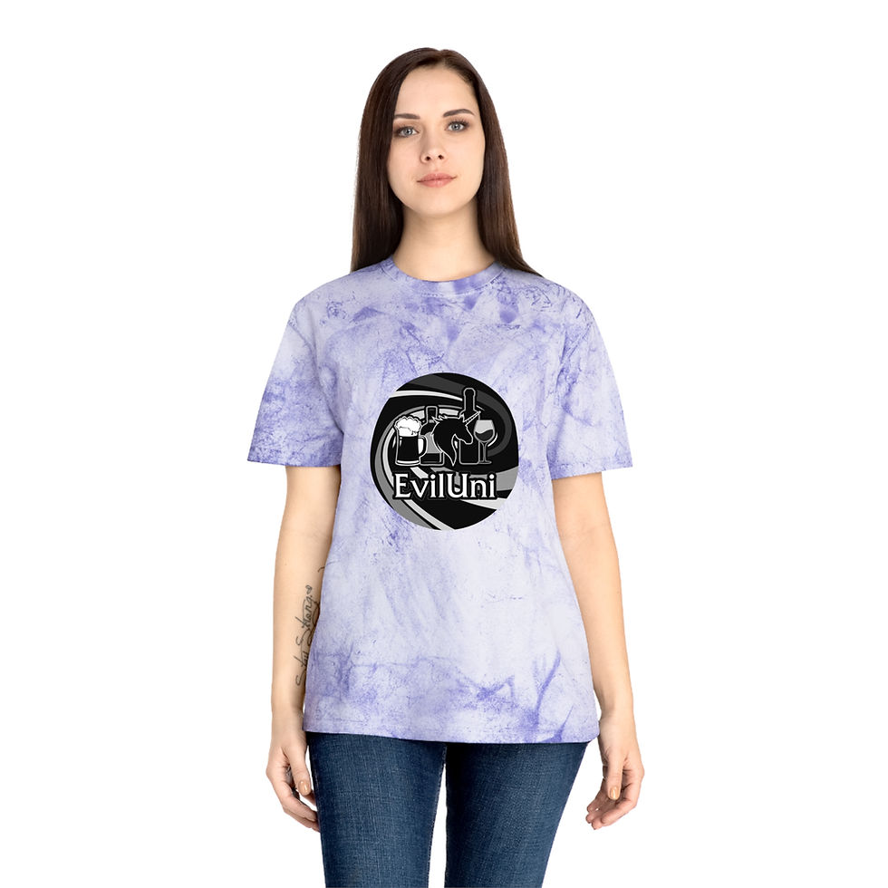 Thumbnail: Unisex EvilUni Color Blast T-Shirt with B&W Logo