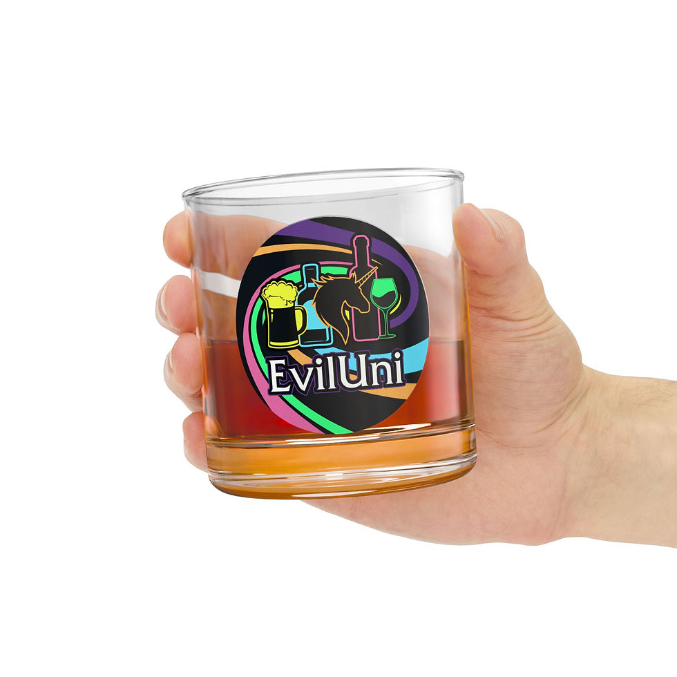 Thumbnail: Colorful EvilUni Rocks Glass | 10oz Cocktail Glass