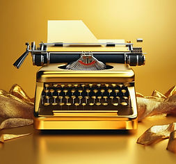 abstract gold yellow background with gold typewriter.jpg